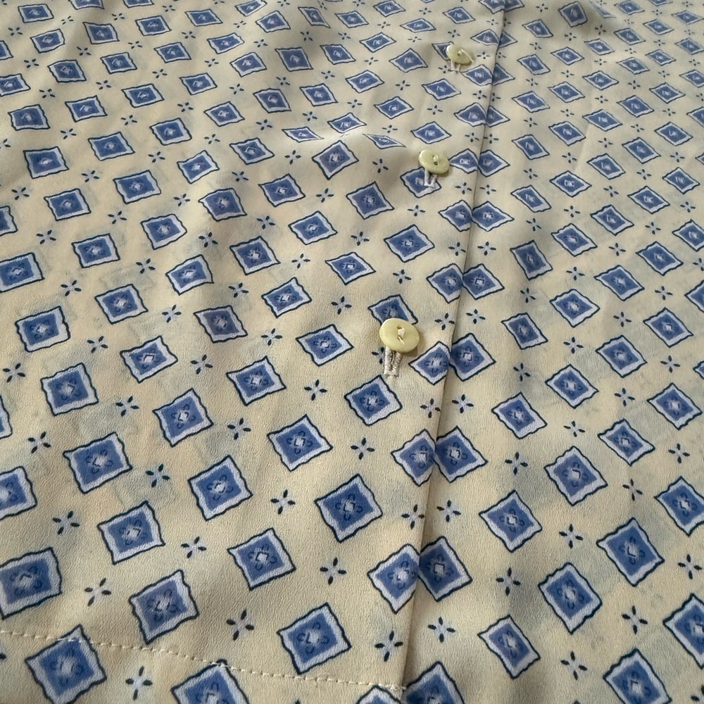 PENDLETON Provence Women’s Sz 10 Yellow Geometric V-neck Long Sleeves Blouse NWT - Picture 7 of 13
